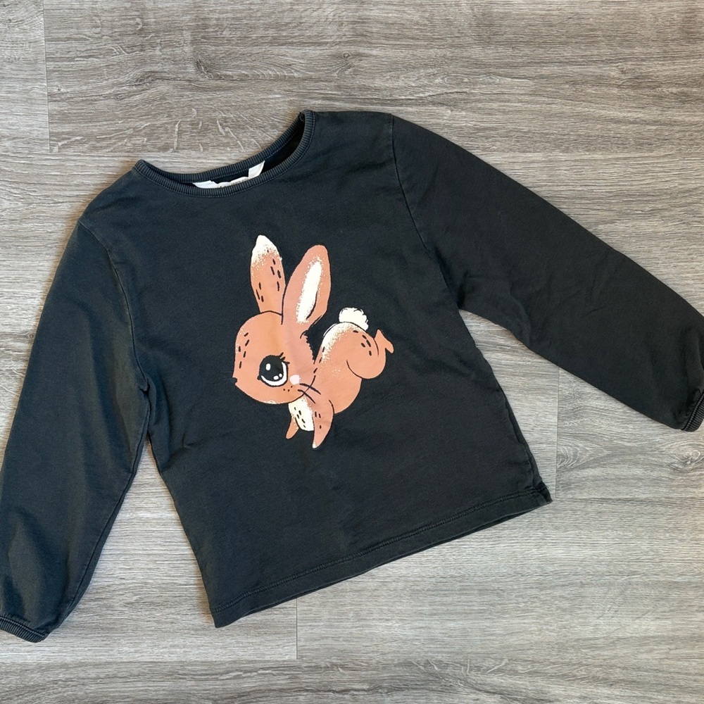 H&M girls bunny print long sleeve top